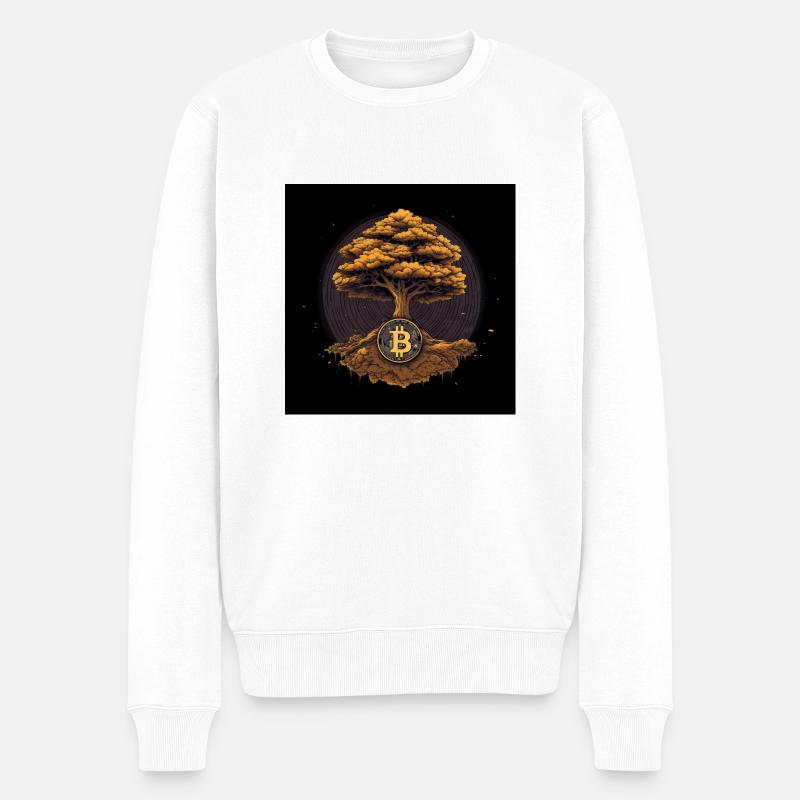 Bitcoin Baum Wachstum - Männer Premium Bio Pullover - Weiß