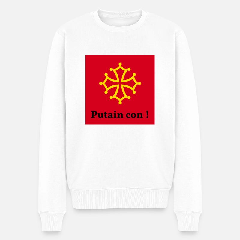 Putai* con ! - Pull Premium bio Homme - blanc