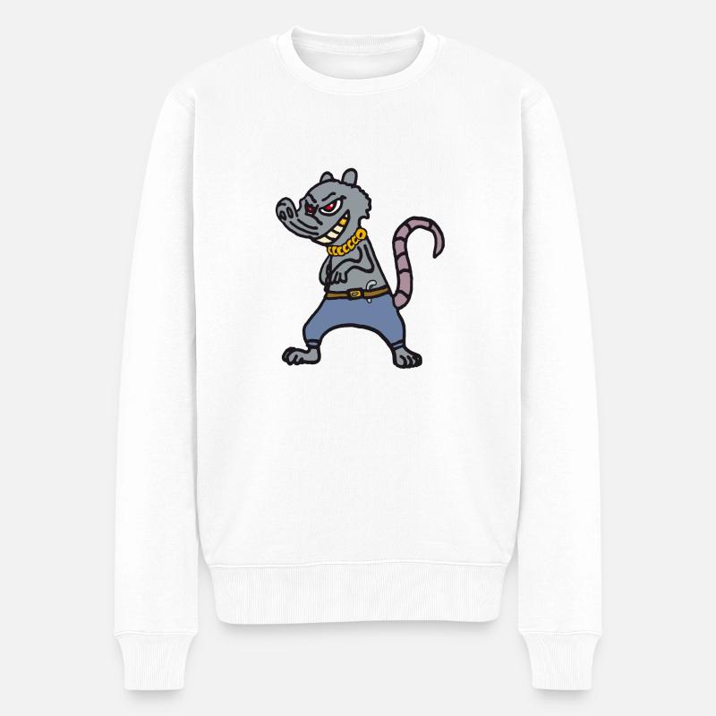 Ratte, rat, rats, Gangster, Bandit, ghetto - Männer Premium Bio Pullover - Weiß