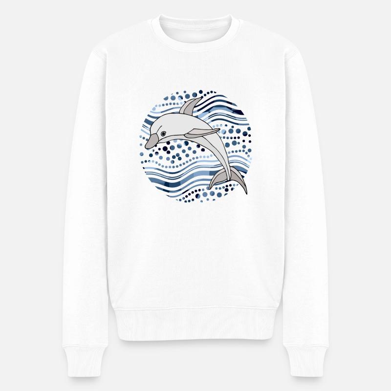 Delfin - Männer Premium Bio Pullover - Weiß