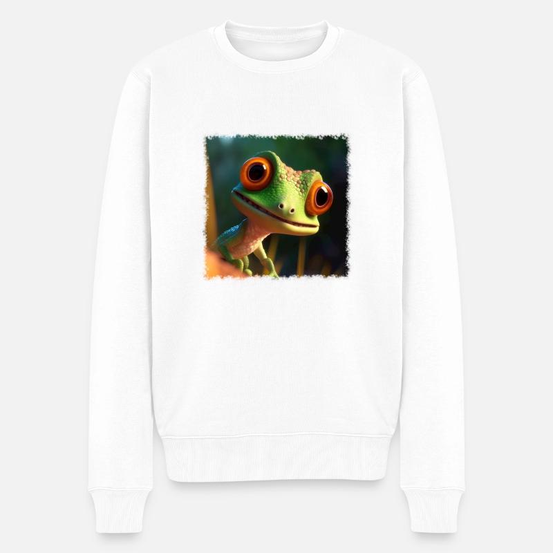 Gecko mignon - Pull Premium bio Homme - blanc