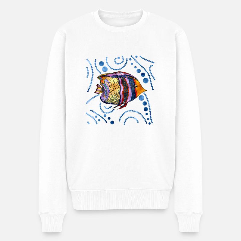 Fisch - Männer Premium Bio Pullover - Weiß