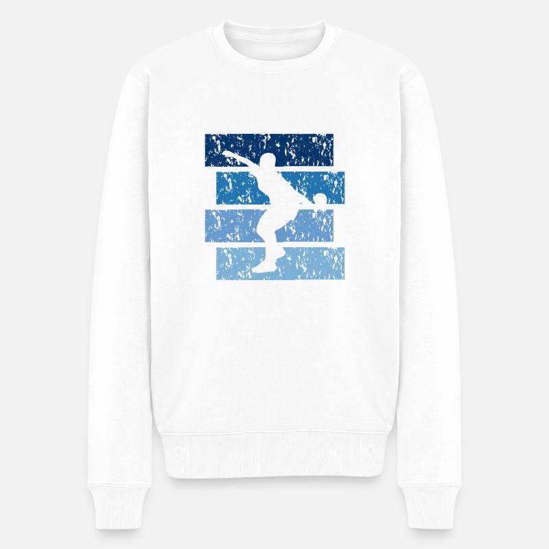 Vintage Geschenk Tischtennis - Männer Premium Bio Pullover - Weiß