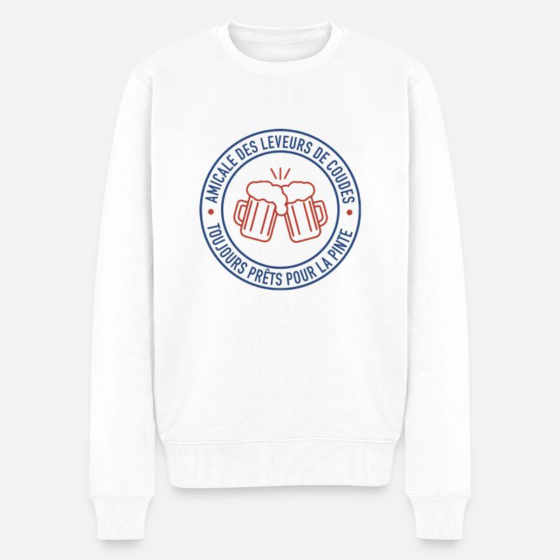 AMICALE LEVEURS DE COUDES - Pull Premium bio Homme - blanc