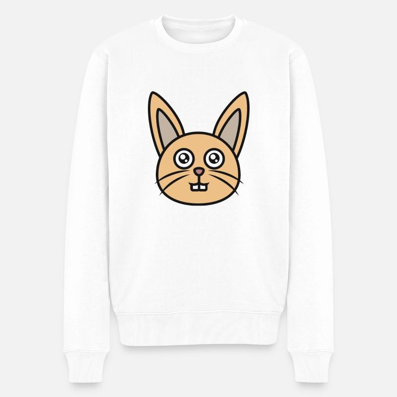 Niedliches Kaninchen - Männer Premium Bio Pullover - Weiß
