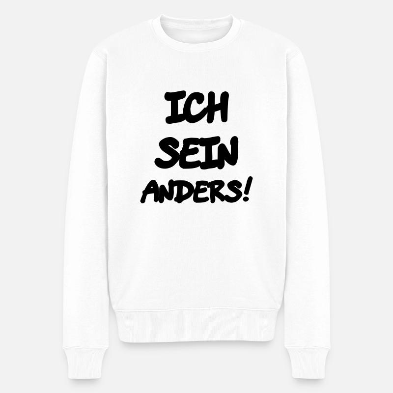 ich sein anders - Männer Premium Bio Pullover - Weiß