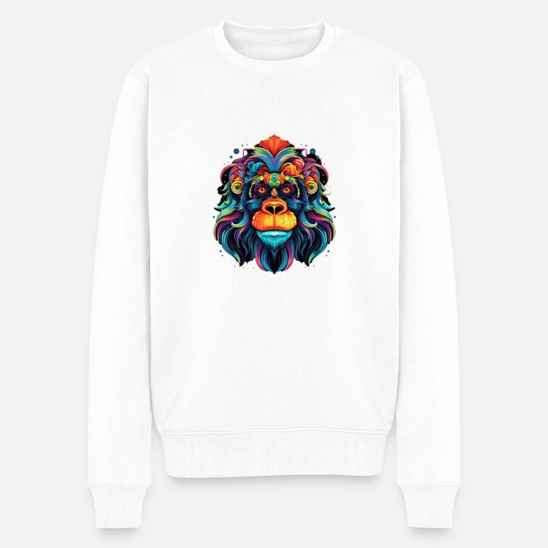 Orang Utan - Männer Premium Bio Pullover - Weiß