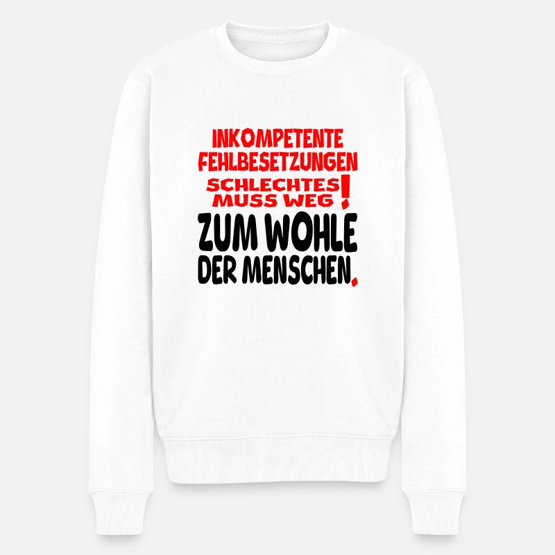 zum Wohle der Menschen - Männer Premium Bio Pullover - Weiß