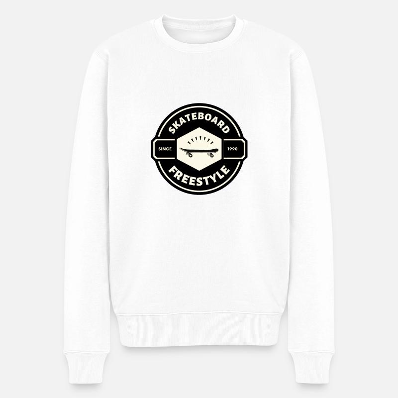 SKATE FREESTYLE X PLANCHE PROFIL - Pull Premium bio Homme - blanc