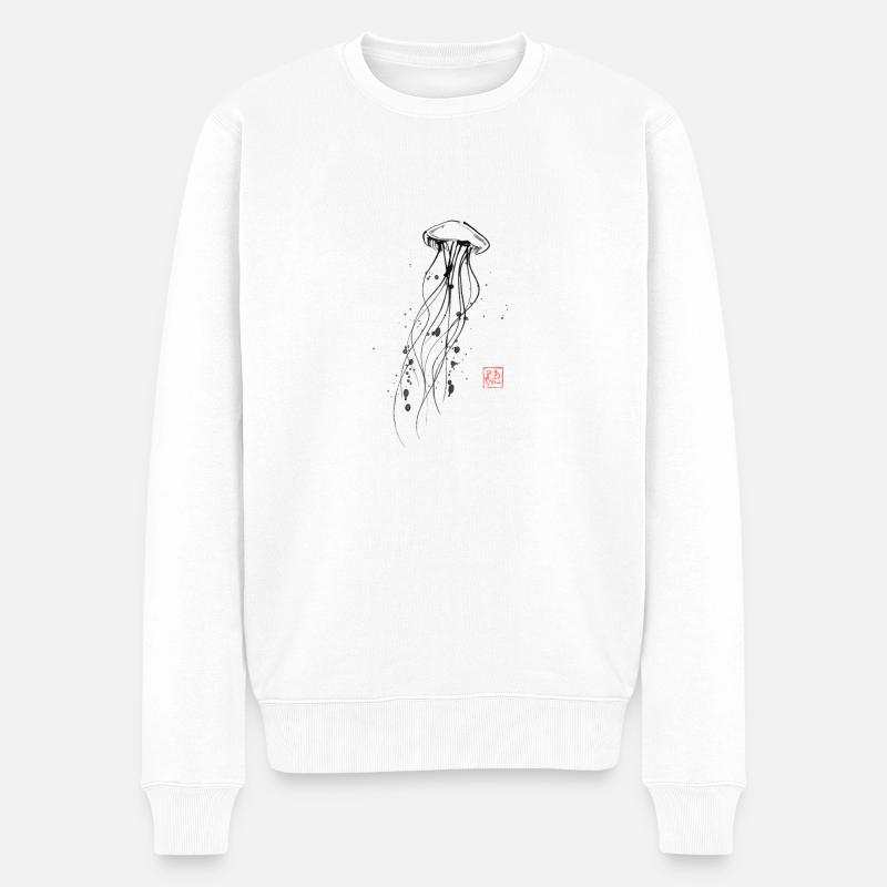 meduse - Pull Premium bio Homme - blanc