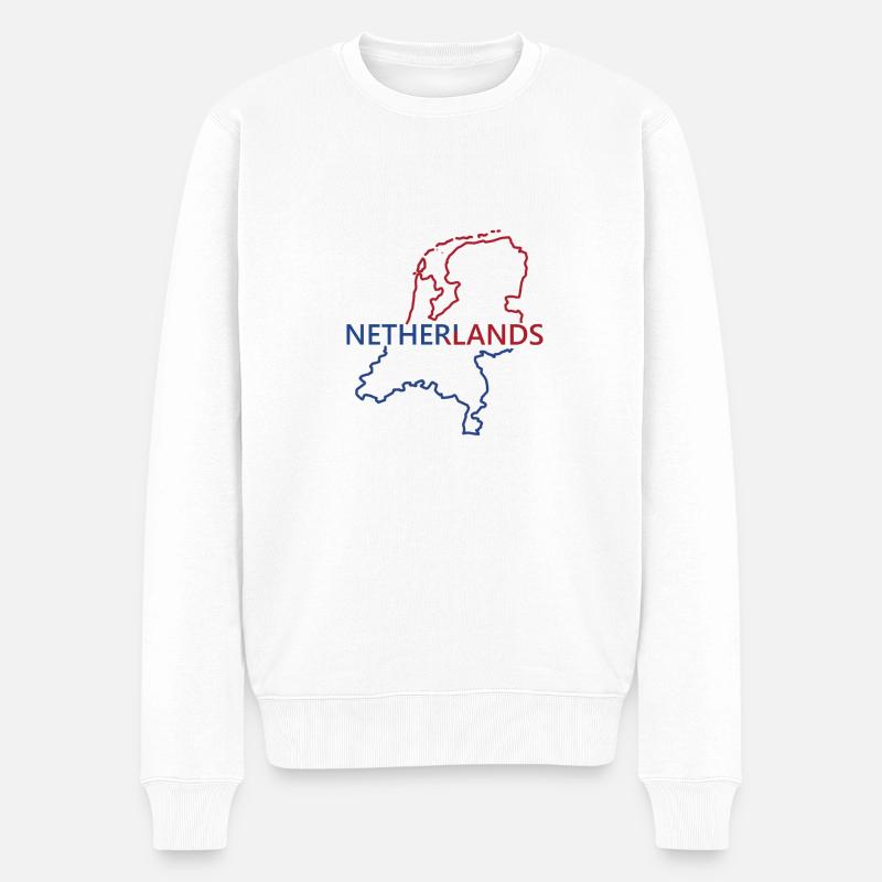 Karte von Niederlande - Männer Premium Bio Pullover - Weiß