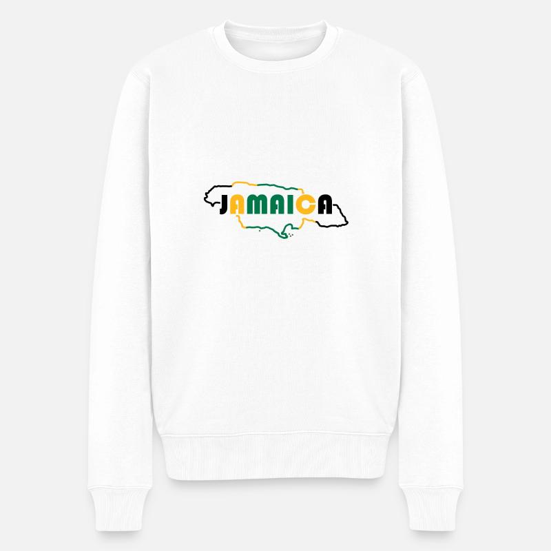Carte de la Jamaïque - Pull Premium bio Homme - blanc