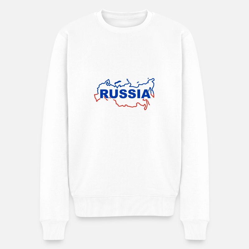 Carte de la Russie - Pull Premium bio Homme - blanc