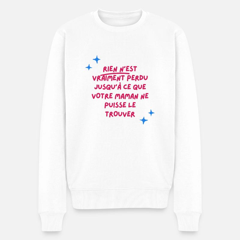 t shirt texte maman - Pull Premium bio Homme - blanc