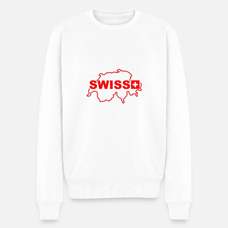 Carte de la Suisse - Pull Premium bio Homme - blanc