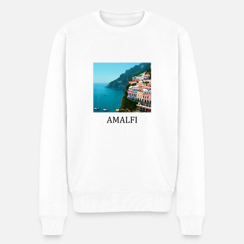 Italienische Amalfiküste - Männer Premium Bio Pullover - Weiß