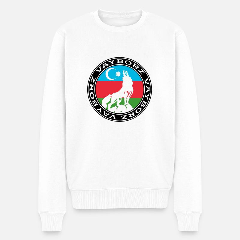 Azerbaijan Vayborz - Männer Premium Bio Pullover - Weiß