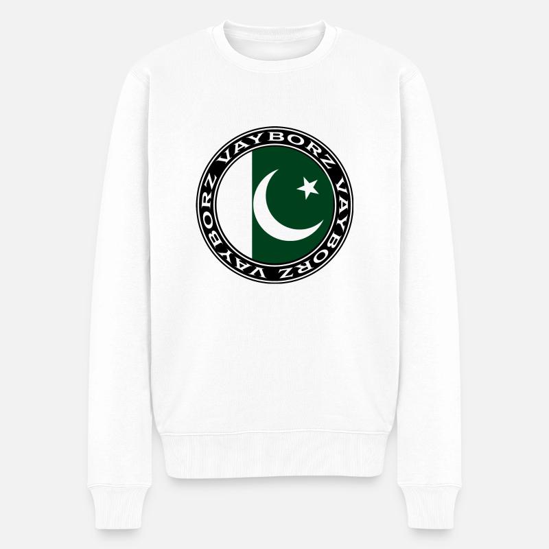 Pakistan Vayborz - Männer Premium Bio Pullover - Weiß