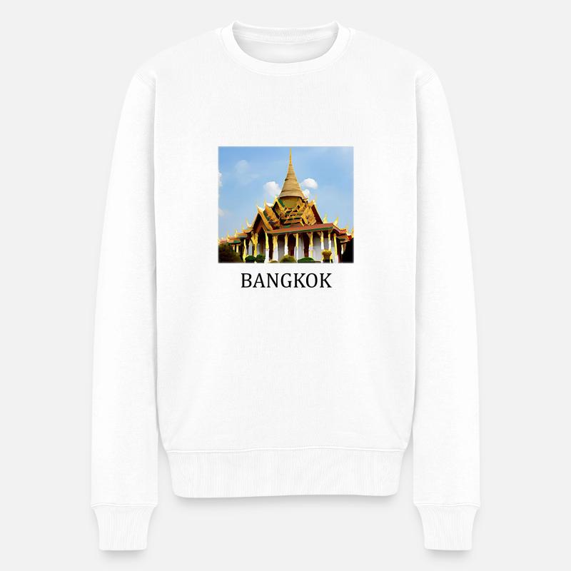 Bangkok - Männer Premium Bio Pullover - Weiß