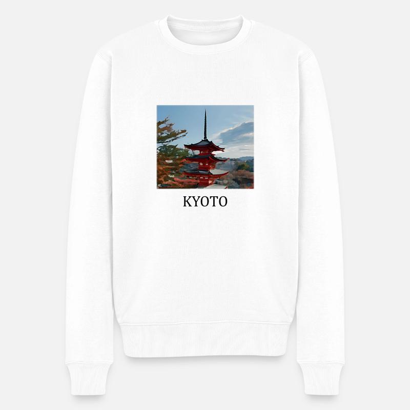 Kyoto - Männer Premium Bio Pullover - Weiß