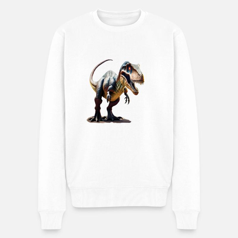 Dinosaurier - Männer Premium Bio Pullover - Weiß
