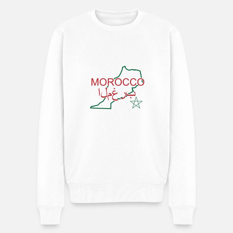 Karte von Marokko - Männer Premium Bio Pullover - Weiß