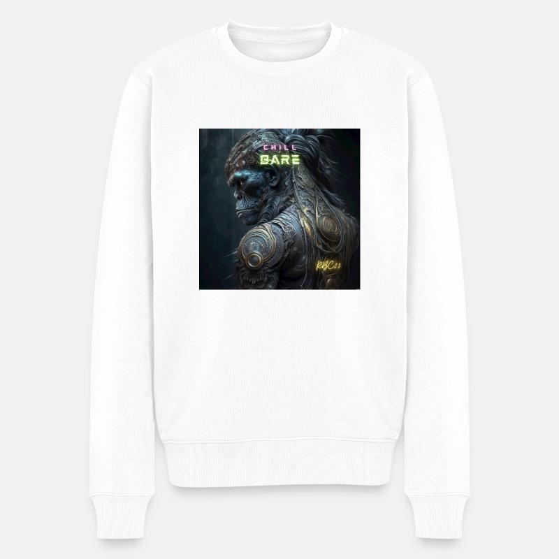 Nackt chillen - Männer Premium Bio Pullover - Weiß