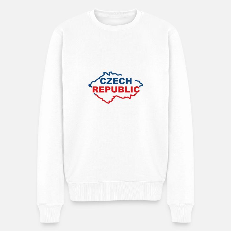 Karte der Tschechischen Republik - Männer Premium Bio Pullover - Weiß