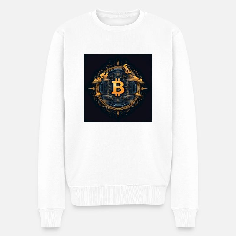 Logo Bitcoin moderne élégant Desgin - Pull Premium bio Homme - blanc
