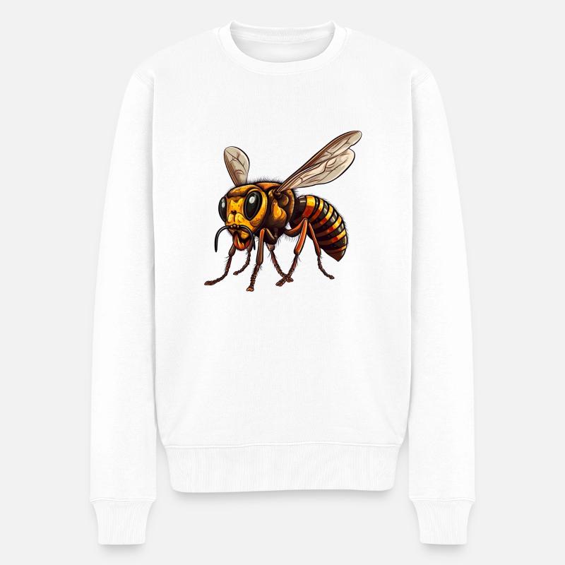 Wer Hornissen hat, hat keine Wespen - Männer Premium Bio Pullover - Weiß