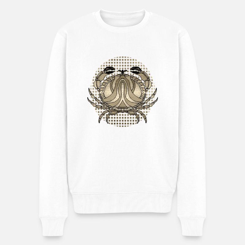 Krebs - Männer Premium Bio Pullover - Weiß