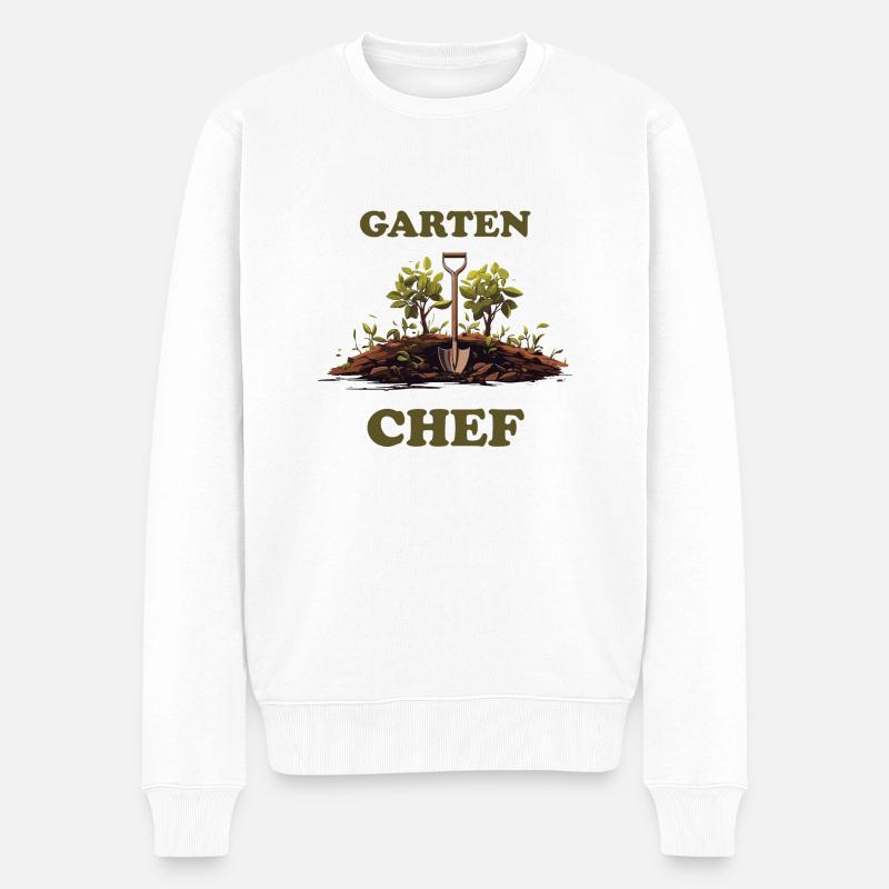 Garten Chef - Männer Premium Bio Pullover - Weiß
