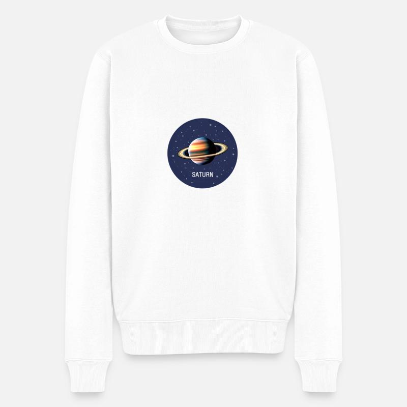 Planète Saturne - Pull Premium bio Homme - blanc
