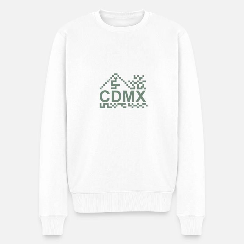 Mexiko-Stadt - Männer Premium Bio Pullover - Weiß