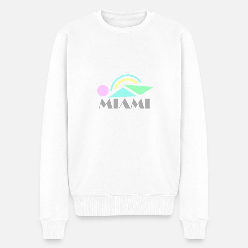 Miami - Männer Premium Bio Pullover - Weiß