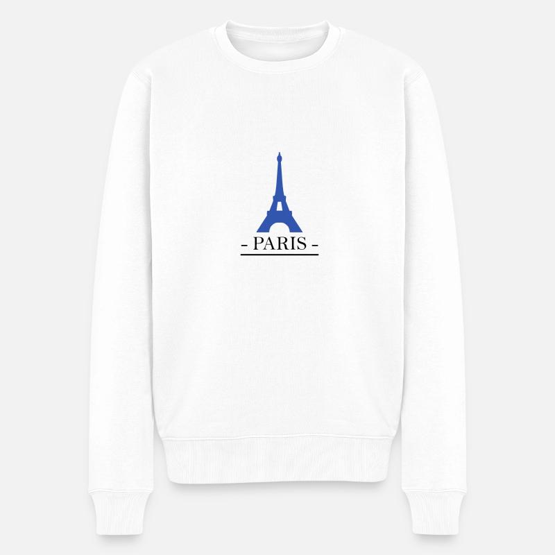 Paris - Männer Premium Bio Pullover - Weiß