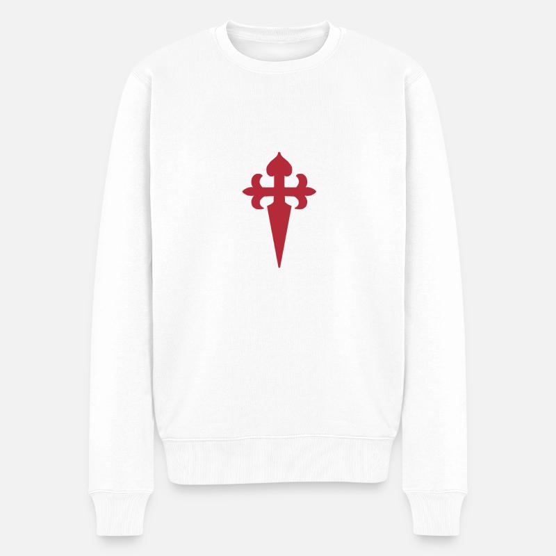 Saint-Jacques-de-Compostelle - Pull Premium bio Homme - blanc