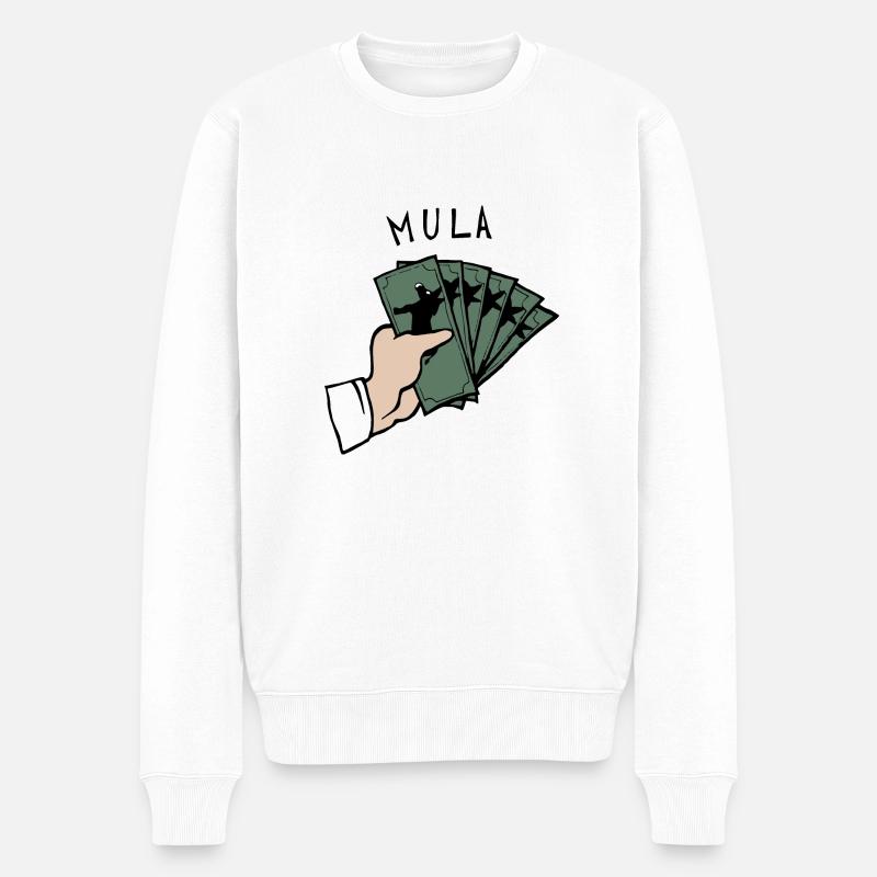 Maultier Mula - Männer Premium Bio Pullover - Weiß