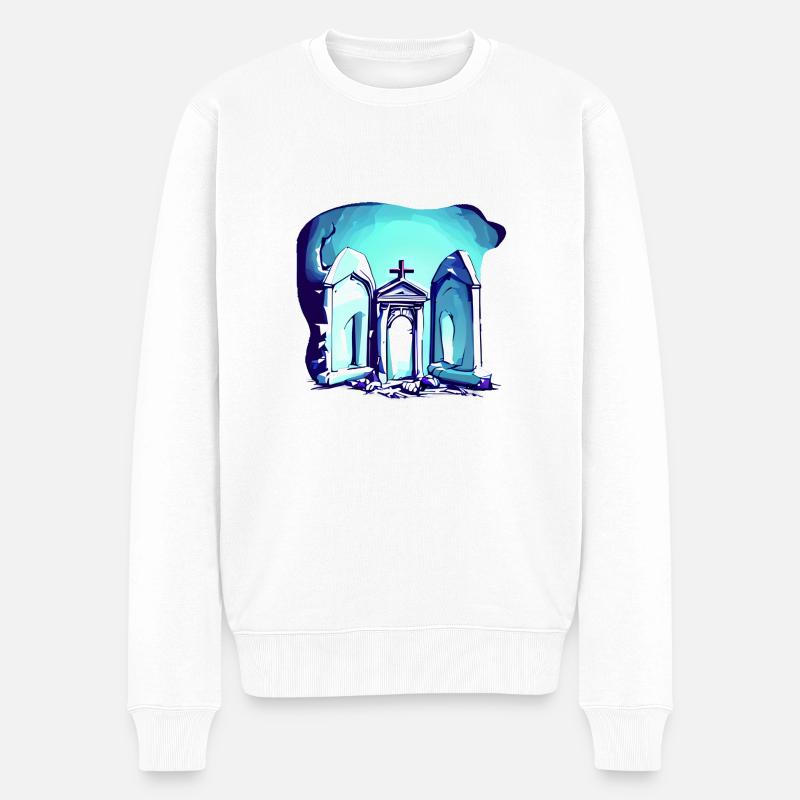 Friedhof - Männer Premium Bio Pullover - Weiß