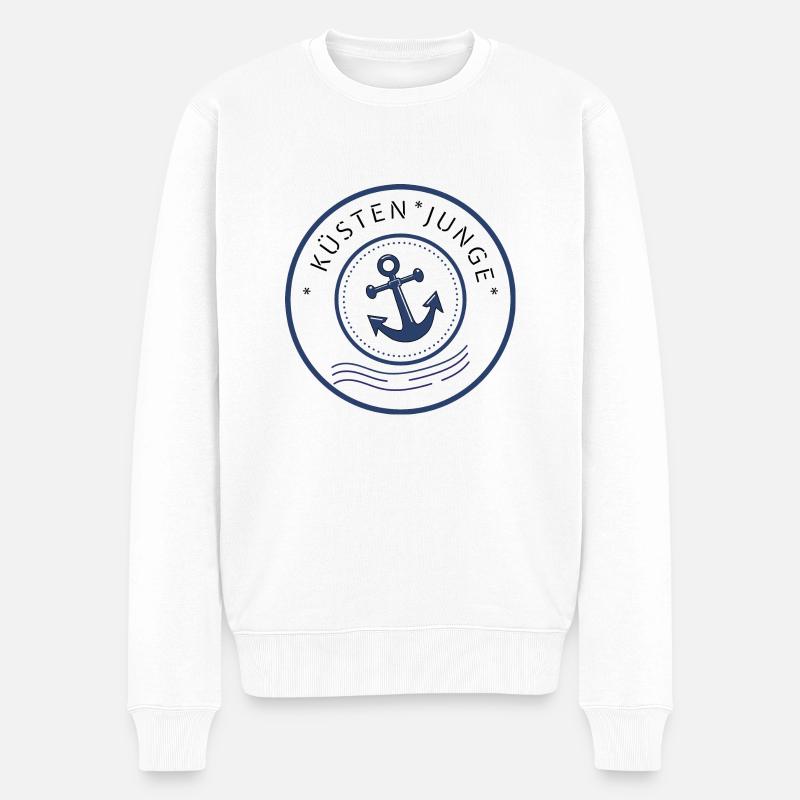 Küstenjunge - Männer Premium Bio Pullover - Weiß