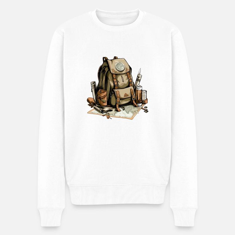 Reisetasche Nr. 4 - Männer Premium Bio Pullover - Weiß