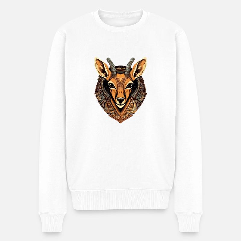 Mala die Antilope - Männer Premium Bio Pullover - Weiß