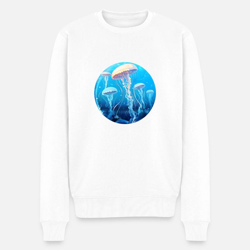 Essaim de méduses - Pull Premium bio Homme - blanc