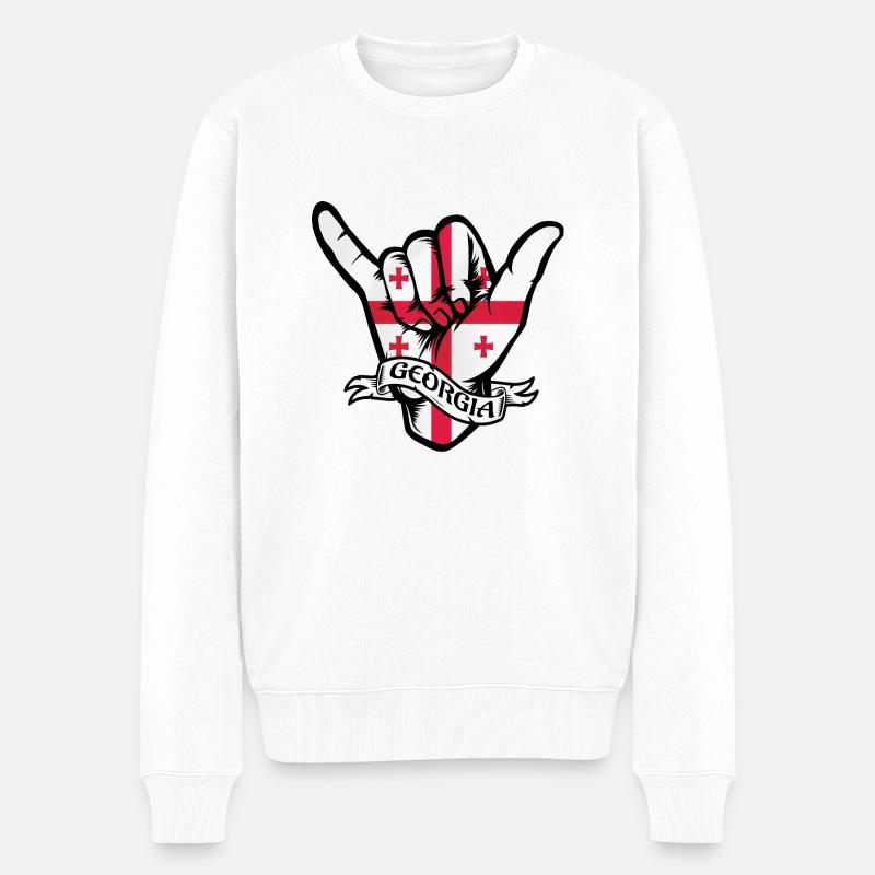 Georgia Shaka - Männer Premium Bio Pullover - Weiß