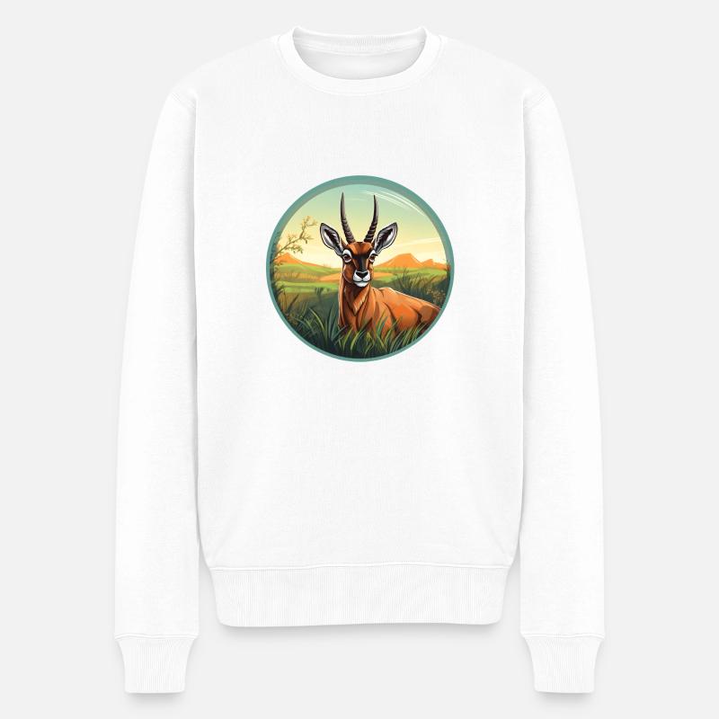 Wasserbock - Männer Premium Bio Pullover - Weiß
