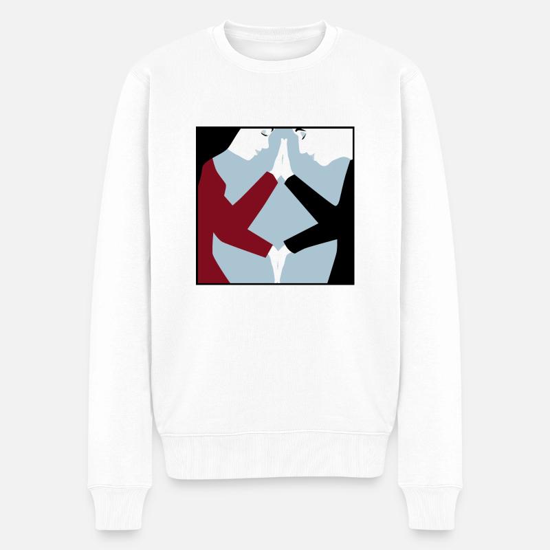 Verbindung - Männer Premium Bio Pullover - Weiß