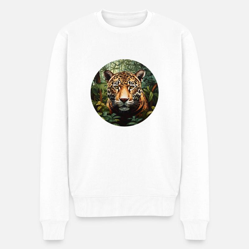 Jaguar - Männer Premium Bio Pullover - Weiß