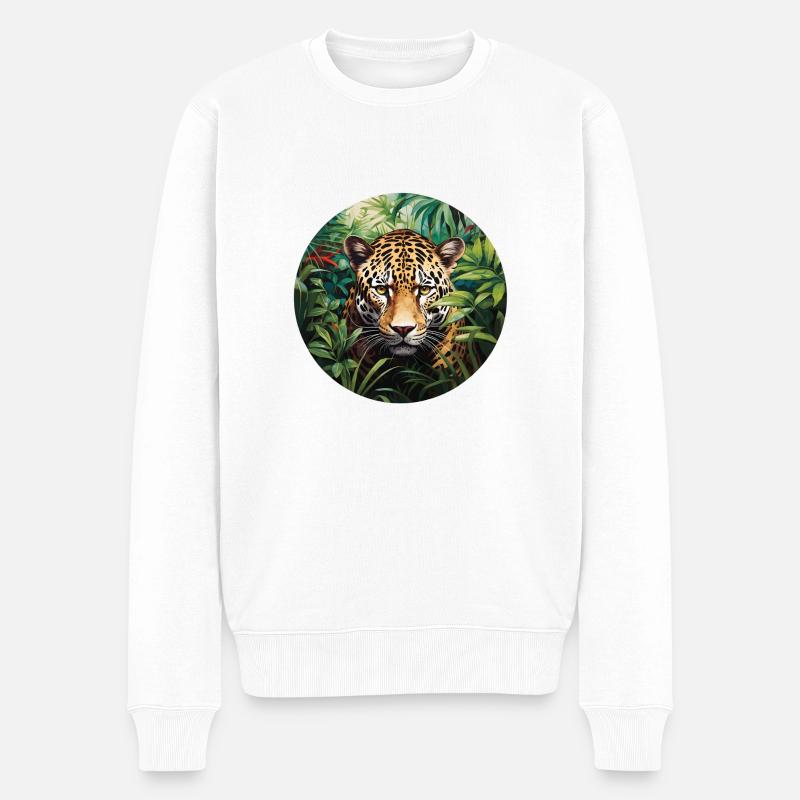 Jaguar - Männer Premium Bio Pullover - Weiß