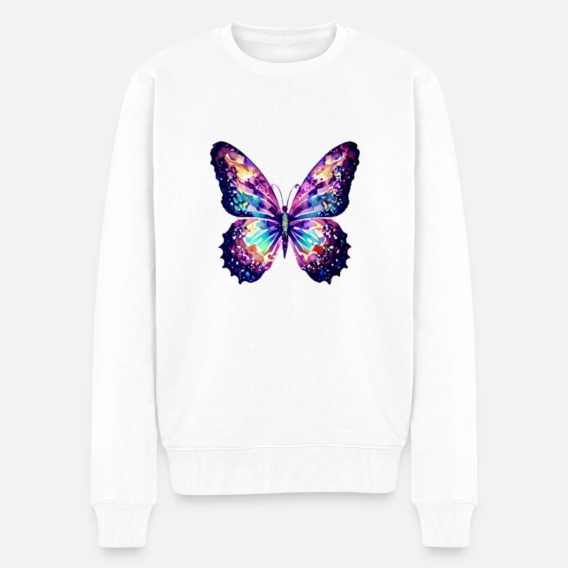 Papillon Animal Papillon Insecte - Pull Premium bio Homme - blanc