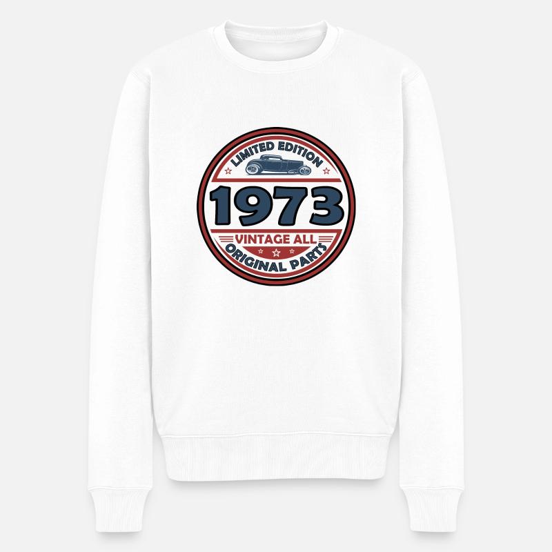 Jahrgang 1973 - Männer Premium Bio Pullover - Weiß
